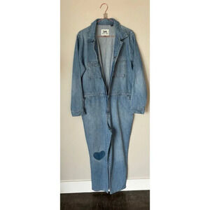 Lee Union Alls Womens Overall Denim Jean Jumpsuit Denim Blue Size Large